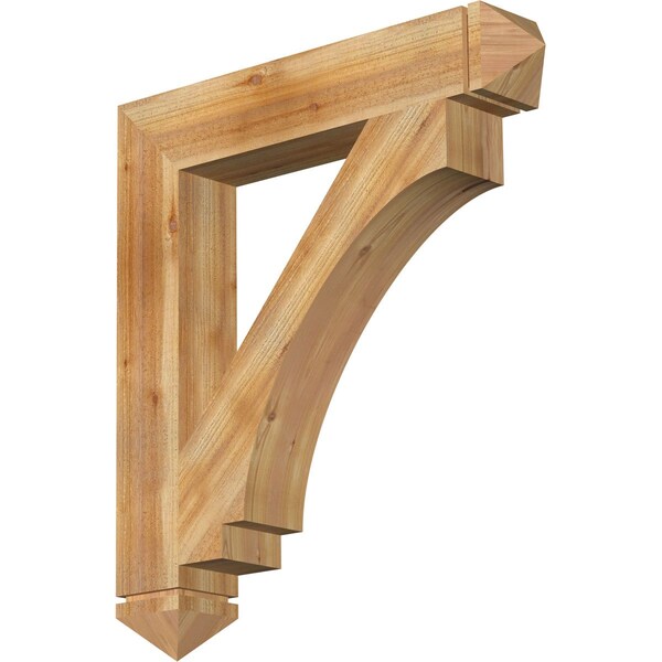 Ekena Millwork Imperial Arts & Crafts Rough Sawn Bracket, Western Red Cedar, 6"W x 36"D x 40"H BKT06X36X40IMP03RWR - main